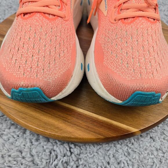 Brooks Womens 9.5B Ghost Max Papaya Apricot Blue Athletic Gym Road Running Shoe - Picture 7 of 13